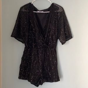 BBDakota black sequenced short jumpsuit